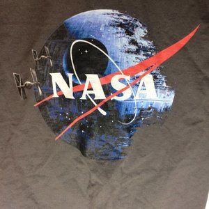 Nasa Star Wars Death Star Gray L Hanes Tshirt
